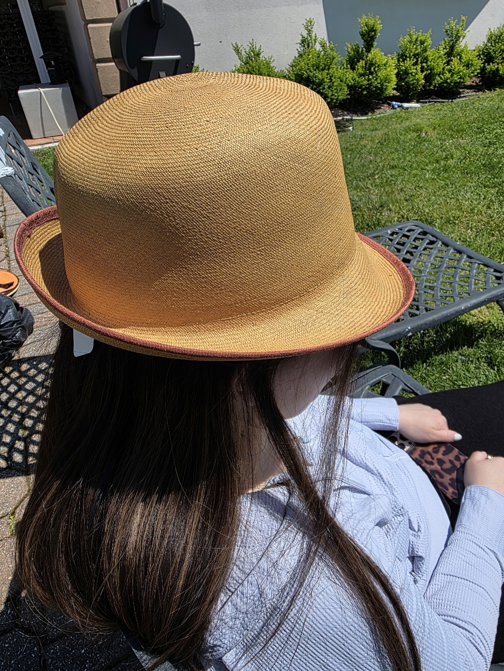 Lola Hats, Straw Sun Hat with Rust Trim, Nwt